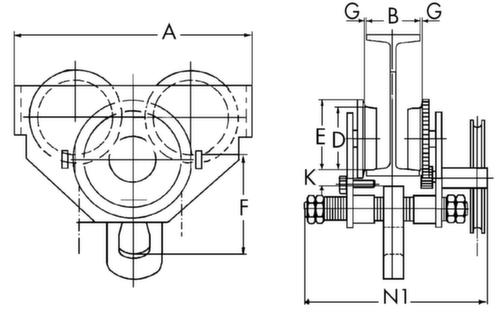 Chariot porte-palans manuel