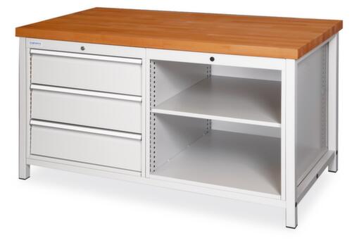 Bedrunka + Hirth Établi avec piètement en plusieurs coloris et différents panneaux