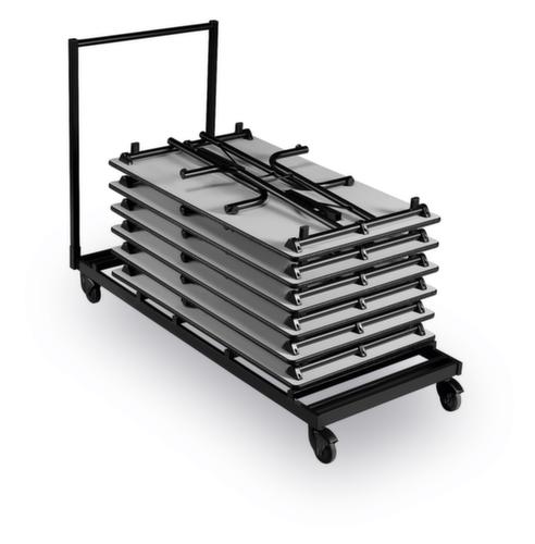 Chariot de transport pour 10 tables pliantes, acier noir