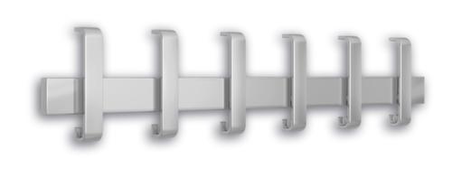 Kerkmann Porte-manteau mural Arosa, avec 6 patères à chapeaux et 12 crochets porte-manteaux, aluminium-argenté