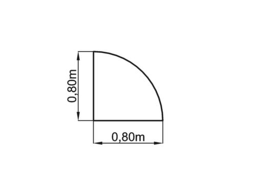 Angle de liaison rond Terra Nova 90°, largeur x profondeur 800 x 800 mm, plaque blanc
