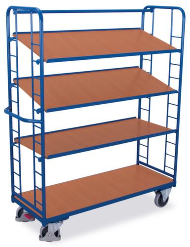 VARIOfit Chariot à étagères avec tablettes en bois inclinables