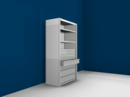 hofe Bloc tiroirs pour rayonnage sans boulons, hauteur x profondeur 1025 x 438 mm