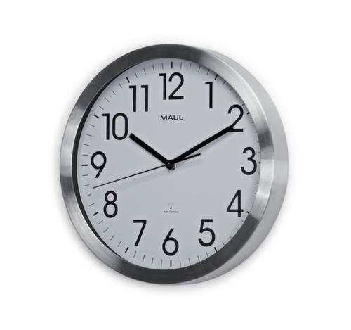 MAUL Horloge murale radio, avec chiffres arabes et traits, Ø 300 mm