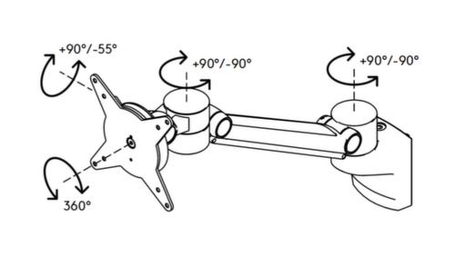 Porte-écran pour Cloison avec rail d'organisation