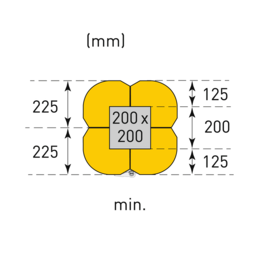 Moravia Protection des colonnes MORION, hauteur x largeur 1100 x 450 mm