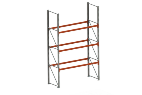 META Rayonnage à palettes MULTIPAL pour 12 palettes, largeur 2870 mm, 4 niveaux de stockage