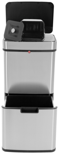 Hailo Séparateur de déchets ÖKO VARIO XL avec couvercle à capteur et tiroir, capacité 2 x 25 l/ 1 x 4 l