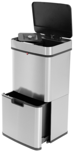 Hailo Séparateur de déchets ÖKO VARIO XL avec couvercle à capteur et tiroir, capacité 2 x 25 l/ 1 x 4 l