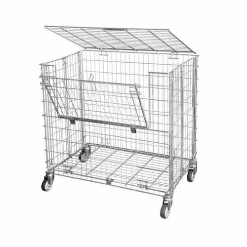 Chariot à billes pliantes avec volet de chargement latéral, force 150 kg