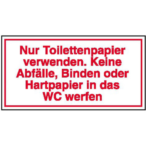 panneau indicateur SafetyMarking®, « N'utiliser que du papier toilette. Ne pas jeter de déchets »