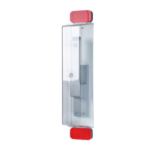 kit de capots de protection de poignée de porte d'issue de secours GfS Typ D2, 1 capot, 2 sous-plaques vertes, 6 surplaques rouges, 1 pictogramme