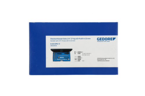 GEDORE D 20 EMU-3 Jeu de clés à douilles 1/4" 17 pièces profil UD 4-13 mm