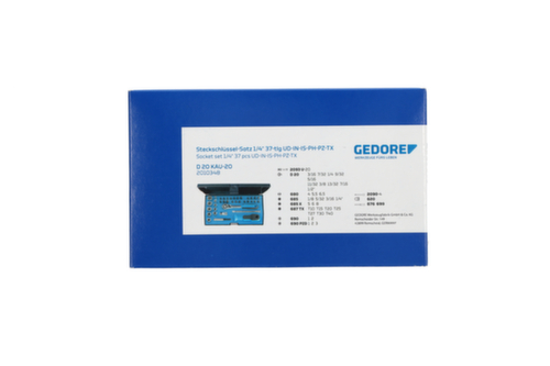 D 20 KAU-20 Jeu de douilles 1/4" 37 pièces UD-IN-IS-PH-PZ-TX