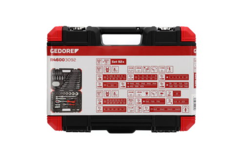 GEDORE R46003092 Jeu de clés à douilles 1/4"+1/2" 92 pièces