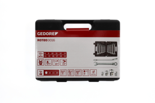 GEDORE R07203016 Jeu de clés mixtes à cliquet SW8-19 mm 16 pièces