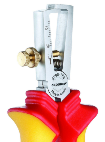 GEDORE VDE 8098-160 H Pince à dénuder VDE avec isolation par gaine 160 mm