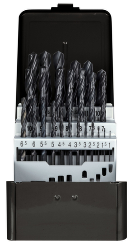 R93500025 Jeu de forets hélicoïdaux Ø 1-13mm 0.5 pas. 25 pièces