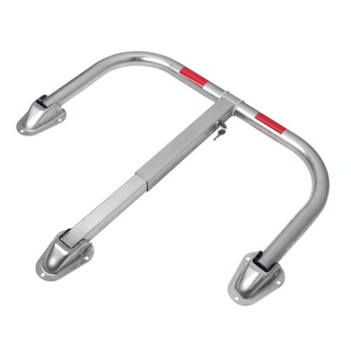 Barrière de parking rabattable SESAM, hauteur 455 mm, à cheviller