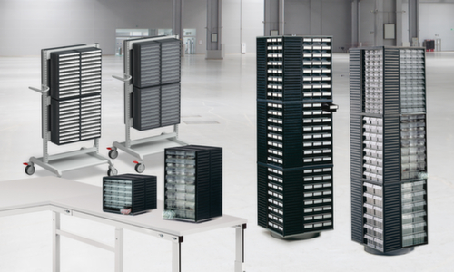 Treston colonne rotative ESD (vide), pour 12 blocs tiroirs profondeur 180 mm