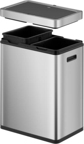 Poubelle à pédale EKO avec revêtement résistant aux traces de doigts, 2 x 30 l