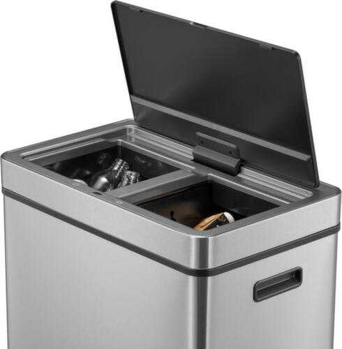 Poubelle à pédale EKO avec revêtement résistant aux traces de doigts, 2 x 30 l