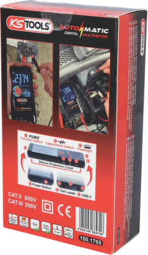 KS Tools Automatic digital multimeter incl. test probes