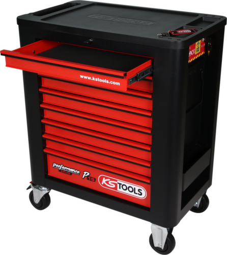 KS Tools PERFORMANCEplus P15 BLACK/ROT Workshop trolley with 8 drawers