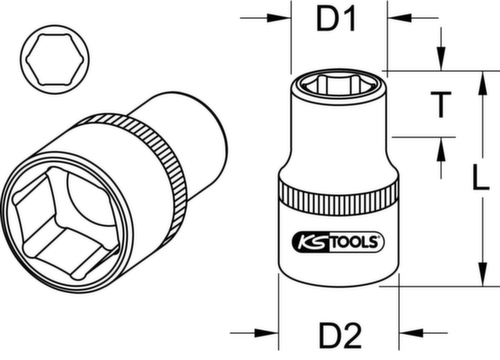 KS Tools 1/2" hexagon socket