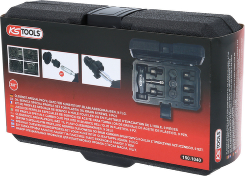 KS Tools 3/8" oil service special profile set for plastic oil drain plugs