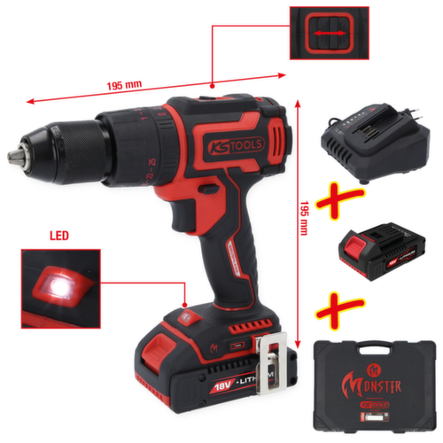 KS Tools eMONSTER Brushless cordless impact drill and screwdriver set