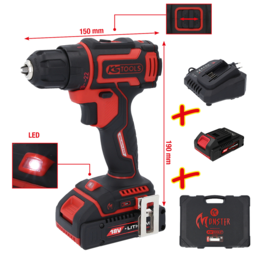KS Tools eMONSTER Brushless cordless drill and screwdriver set