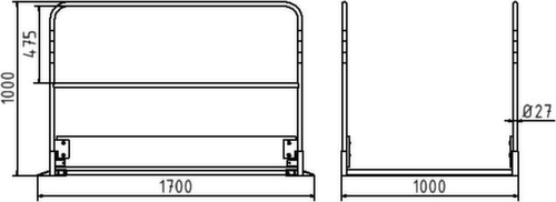Schake Passerelle piétons avec plateforme en aluminium