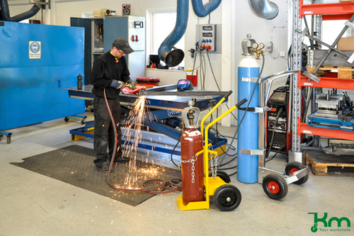 Kongamek Chariot à bouteilles, pour 2x20 l bouteille, bandage caoutchouc plein