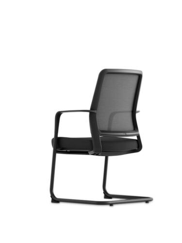 UDOBÄR Chaise cantilever avec dossier en filet, assise tissu (100 % polyester), noir