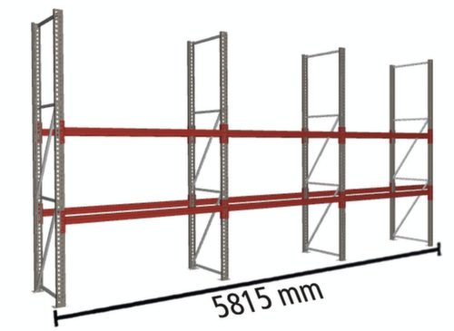 META Rayonnage à palettes MULTIPAL pour 18 palettes, largeur 5815 mm, 3 niveaux de stockage