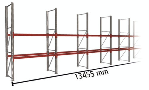 META Rayonnage à palettes MULTIPAL pour 42 palettes, largeur 13455 mm, 3 niveaux de stockage