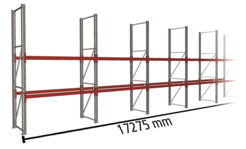 META Rayonnage à palettes MULTIPAL pour 54 palettes, largeur 17275 mm, 3 niveaux de stockage