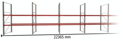 META Rayonnage à palettes MULTIPAL pour 72 palettes, largeur 22365 mm, 3 niveaux de stockage