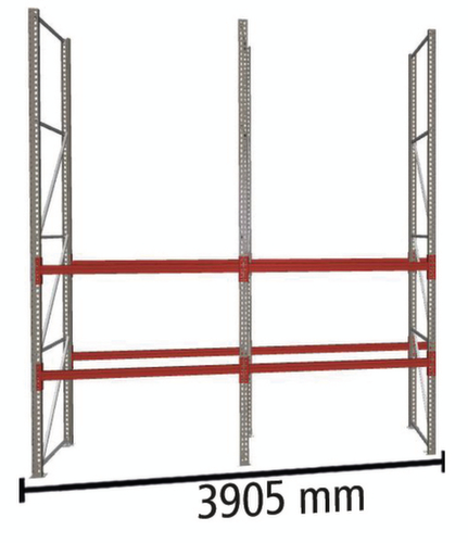 META Rayonnage à palettes MULTIPAL pour 12 palettes, largeur 3905 mm, 3 niveaux de stockage