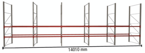 META Rayonnage à palettes MULTIPAL pour 45 palettes, largeur 14010 mm, 3 niveaux de stockage