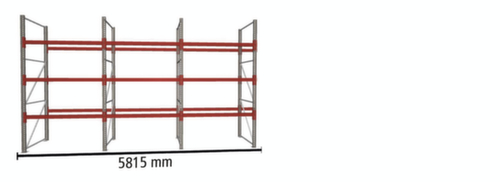 META Rayonnage à palettes MULTIPAL pour 24 palettes, largeur 5815 mm, 4 niveaux de stockage