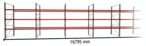 META Rayonnage à palettes MULTIPAL pour 72 palettes, largeur 16795 mm, 4 niveaux de stockage
