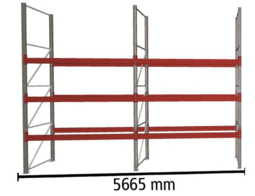 META Rayonnage à palettes MULTIPAL pour 24 palettes, largeur 5665 mm, 4 niveaux de stockage