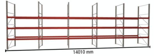 META Rayonnage à palettes MULTIPAL pour 60 palettes, largeur 14010 mm, 4 niveaux de stockage