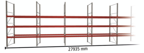 META Rayonnage à palettes MULTIPAL pour 120 palettes, largeur 27935 mm, 4 niveaux de stockage