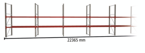META Rayonnage à palettes MULTIPAL pour 48 palettes, largeur 22365 mm, 3 niveaux de stockage