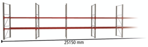 META Rayonnage à palettes MULTIPAL pour 54 palettes, largeur 25150 mm, 3 niveaux de stockage