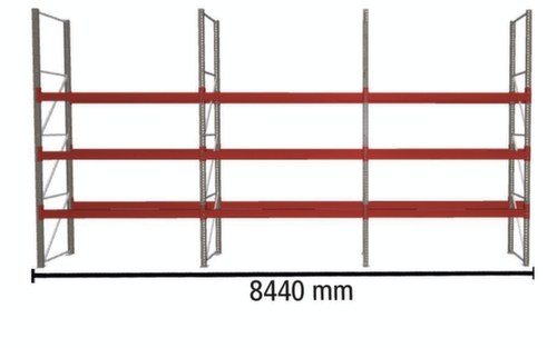 META Rayonnage à palettes MULTIPAL pour 24 palettes, largeur 8440 mm, 4 niveaux de stockage