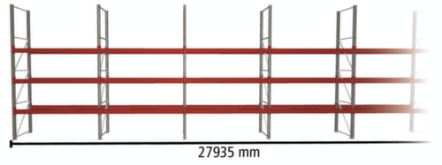 META Rayonnage à palettes MULTIPAL pour 80 palettes, largeur 27935 mm, 4 niveaux de stockage